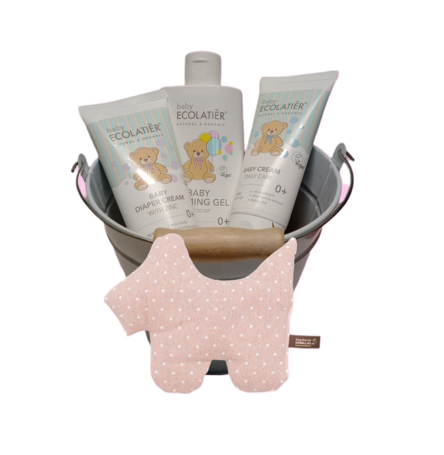 Pack Regalo Higiene Recien Nacido Perrito Rosa +0 meses.