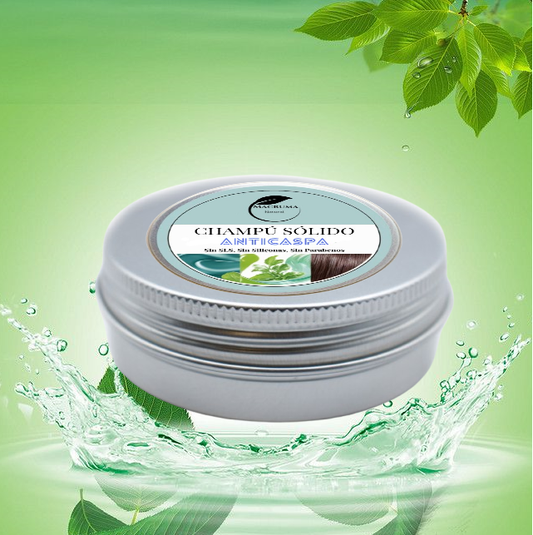 Champú sólido anticaspa 60 g — Natural, artesanal y ecológico