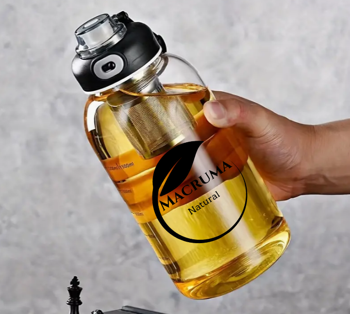 Botella infusionadora deportiva de cristal con funda de neopreno. 800ml