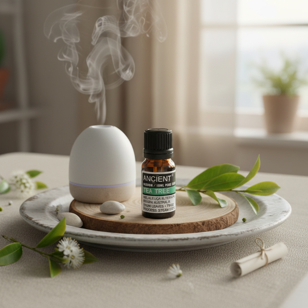 Aceite esencial de árbol de té 100% puro — natural y ecológico
