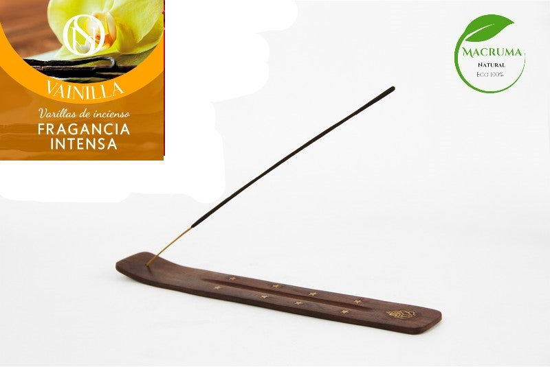Varitas de Incienso de larga duracion con Aceites Esenciales- Vainilla. 10 varillas.