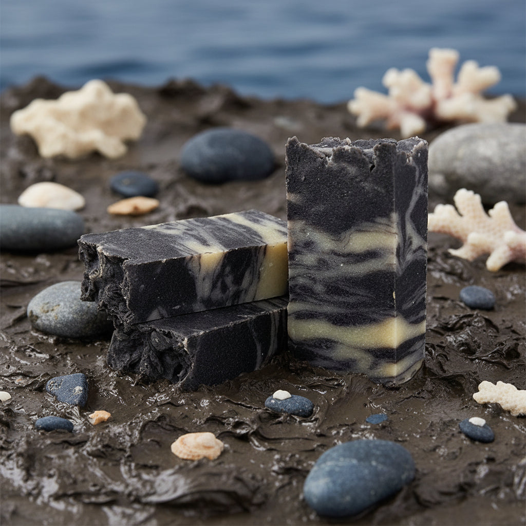 Savon artisanal à l'huile d'olive et à la boue marine de l'Île Saint Michel. 90-100g