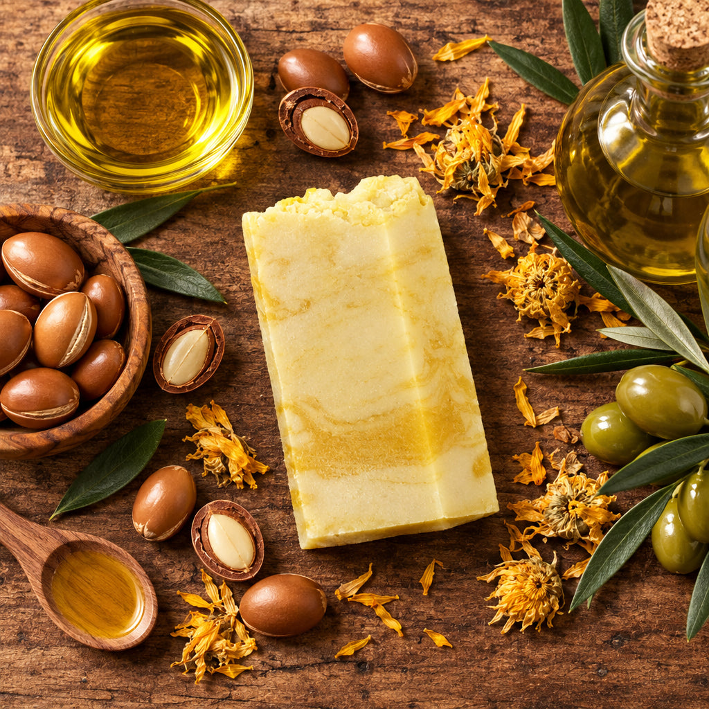 Savon artisanal à l'huile d'olive et à l'argan. 90-100g