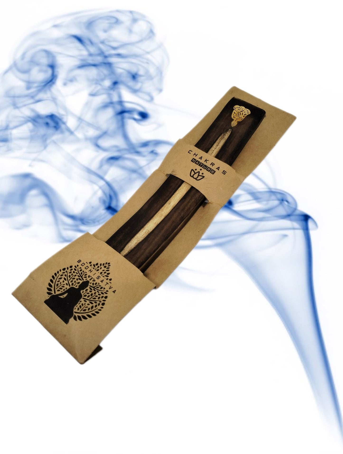 Quemador Curvado de varitas de Incienso en madera hecho a mano.