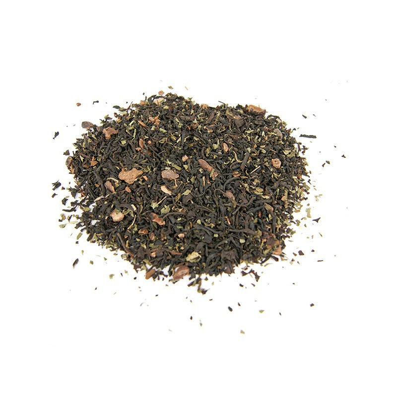 Thé noir à la menthe et au chocolat.