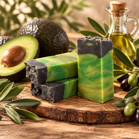 Jabon artesano de Aceite de Oliva con Aguacate. 90-100gr
