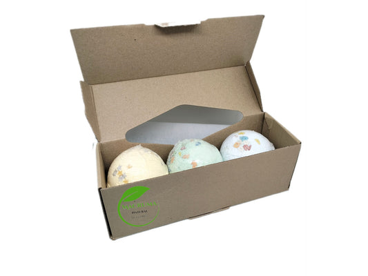 3x Bombes de bain à thème aux essences naturelles. 3x180g