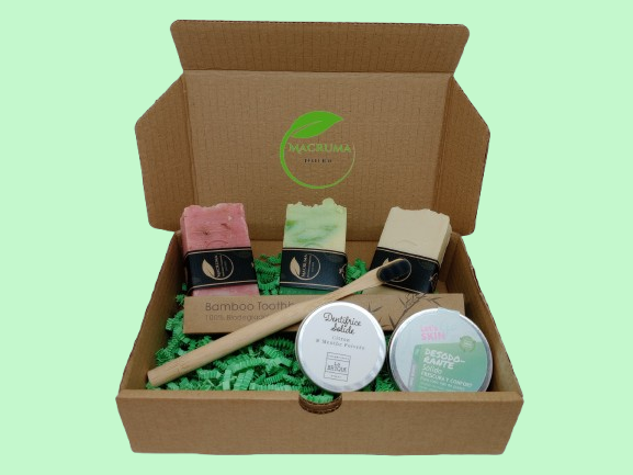 Geschenkbox „Natürliches Wohlbefinden“ für die Körperhygiene.