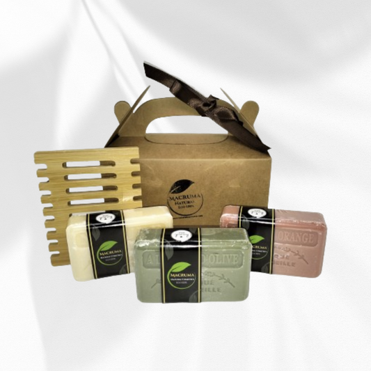 Caja Regalo "Alma de Marsella"+ Jabonera de madera.