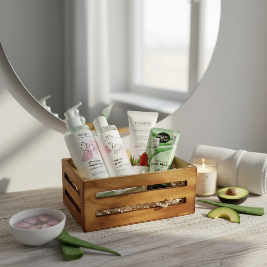 Cesta de limpieza facial natural y ecológica