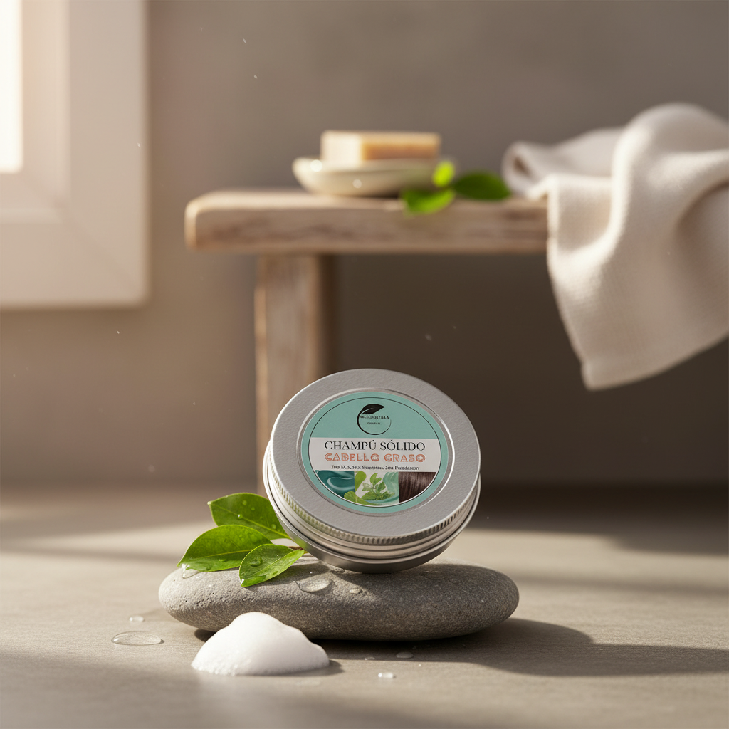 Champú sólido artesanal para cabello graso — 60 g
