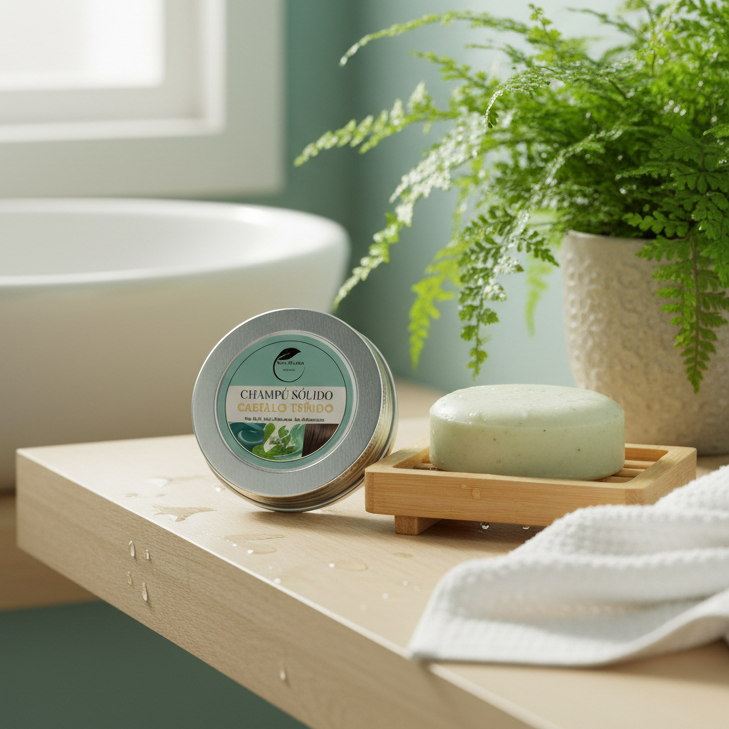 Champú sólido para cabellos teñidos — Protección del color y brillo, 60 g