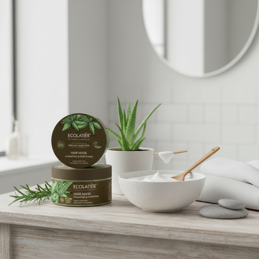 Mascarilla capilar hidratante y fortificante con aloe vera ecológico — 250 ml