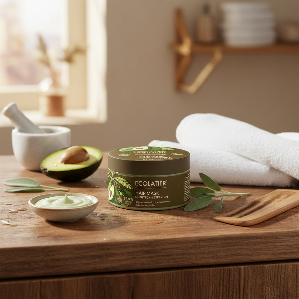 Mascarilla capilar nutritiva y fortalecedora de aguacate ecológico — 250 ml