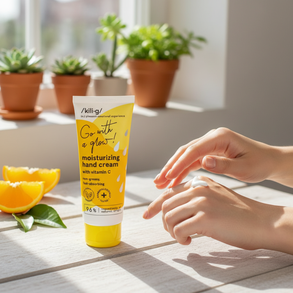 Crema de manos hidratante con vitamina C — fórmula natural y antioxidante, 75 ml