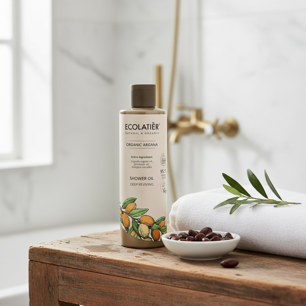 Aceite de ducha revitalizante de Argán ecológico — hidratante 250 ml