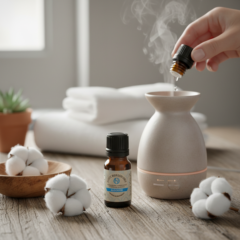 Aceite de fragancia hidrosoluble Algodón — 10 ml (aroma suave y natural)