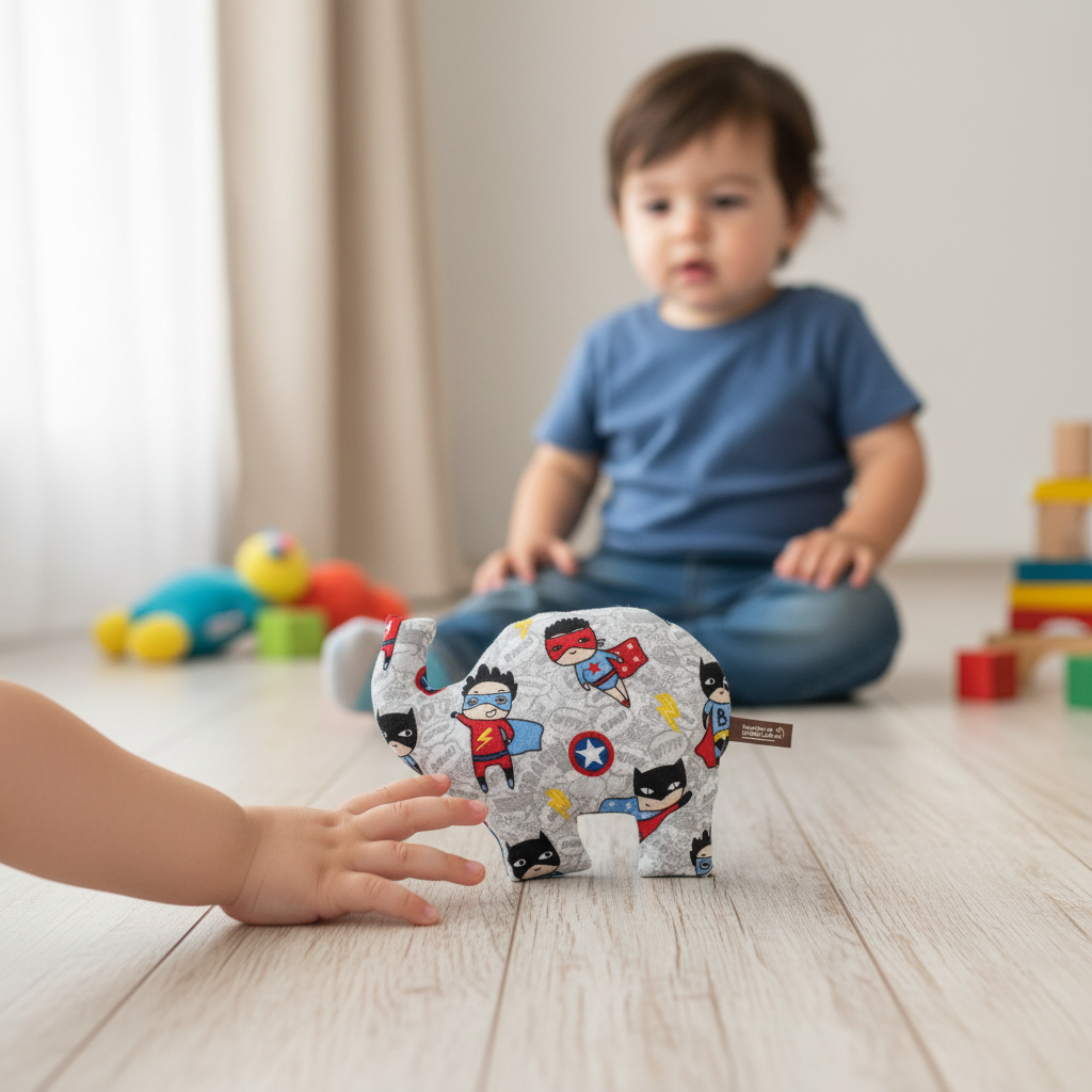 Thermo-Samenbeutel für Kinder, Elefant, Superheldenmodell.