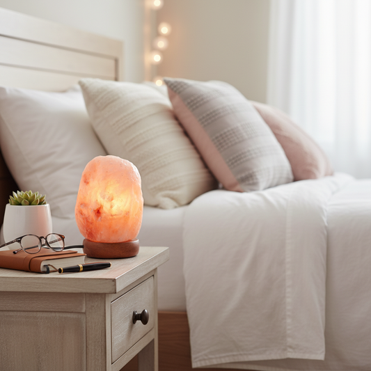 Mini lámpara de sal del Himalaya USB 750 g — Natural , cálida, ideal para regalo