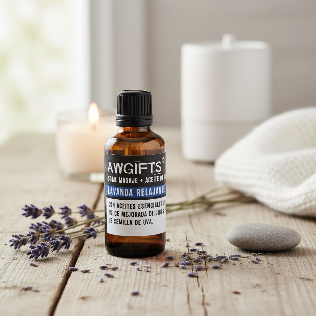Aceite de masaje relajante de lavanda — 100% natural y ecológico