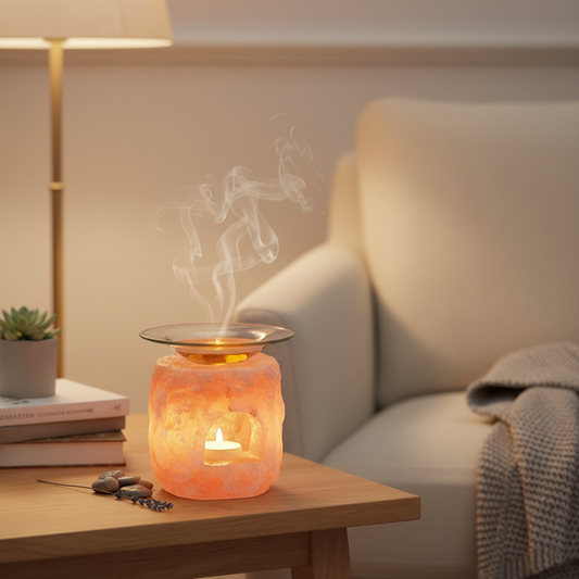 Quemador de aceites de sal del Himalaya — aromaterapia natural