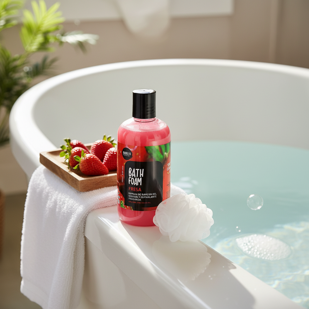 Handgemachter Badeschaum mit Erdbeeren. 250 ml