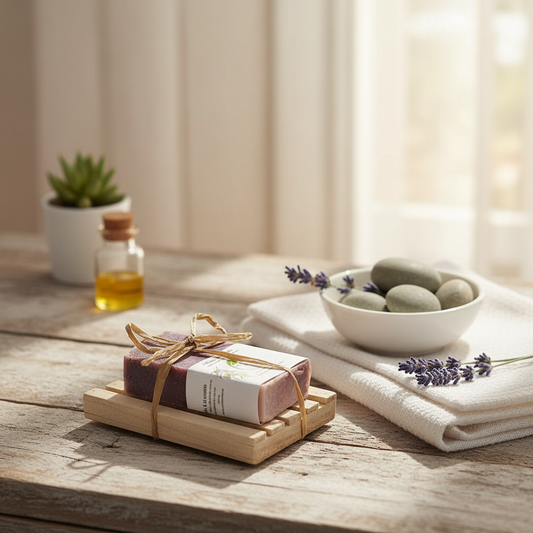 Pack para eventos con jabonera de madera artesanal (no incluye pastilla de jabón)