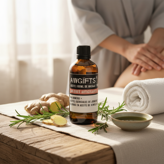 Aceite de masaje articular natural y calmante