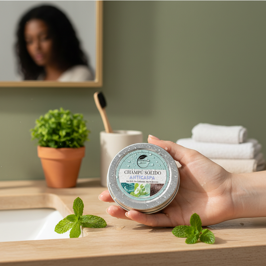 Champú sólido anticaspa 60 g — Natural, artesanal y ecológico