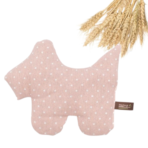 Saco de Semillas Termico Infantil Perrito Rosa.