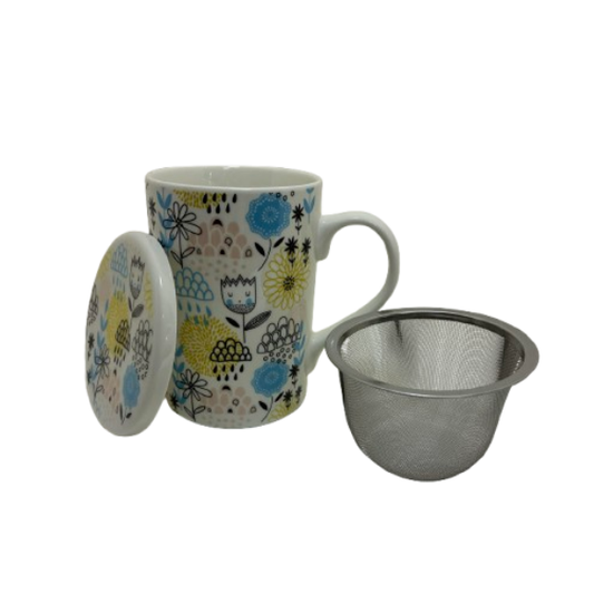 Taza Infusiones modelo "Primavera" con Filtro y tapa. 340ml