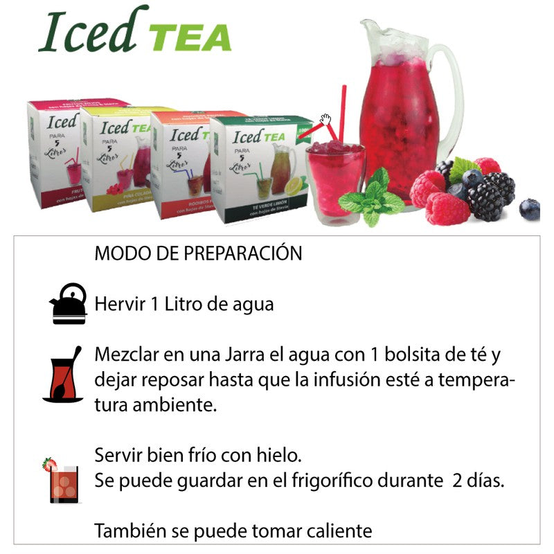 Té Helado 100% Natural de Rooibos Frutal.